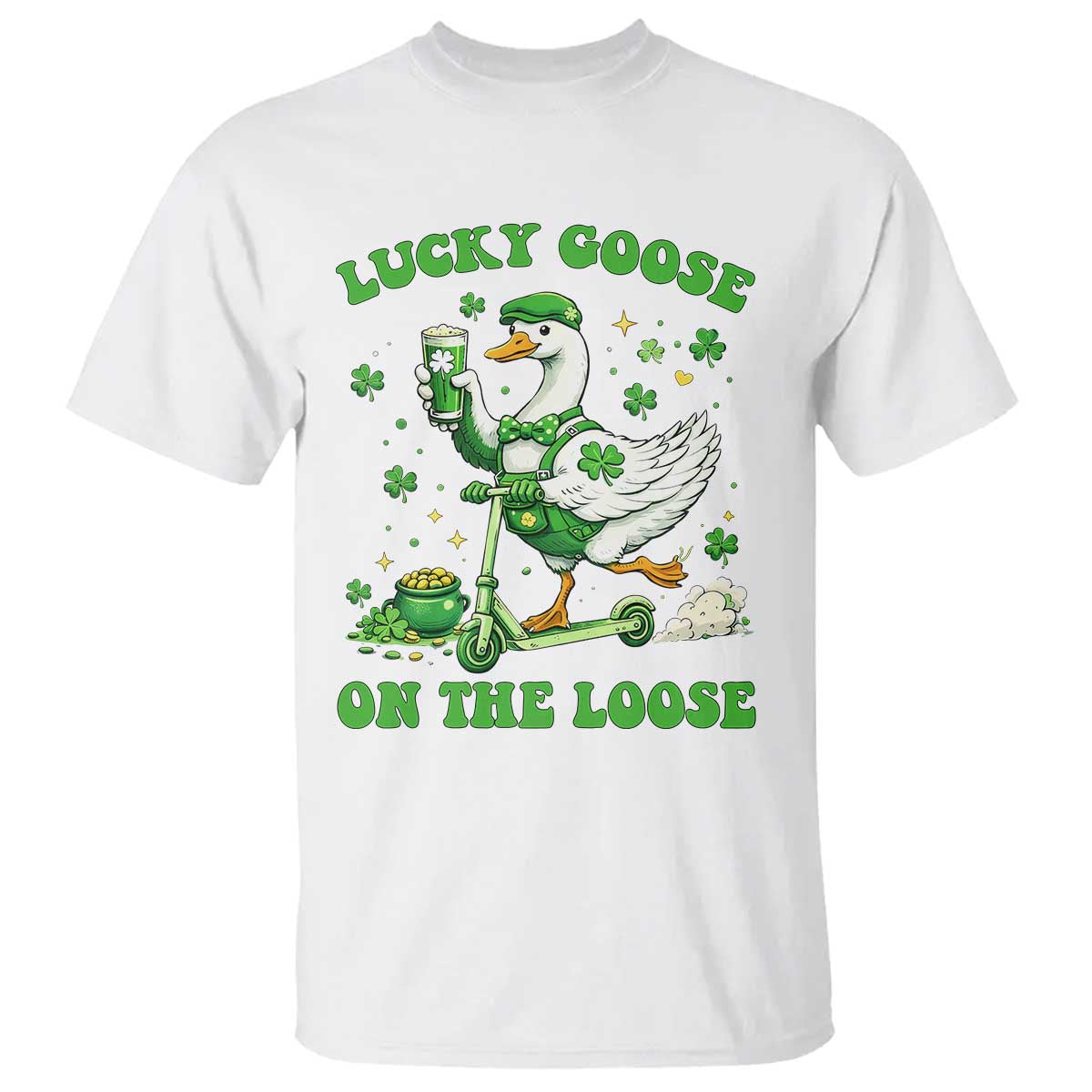 Funny Irish Goose Lover T Shirt Lucky Goose On The Loose