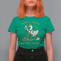 Funny Irish Goose Lover T Shirt For Women Lucky Goose On The Loose