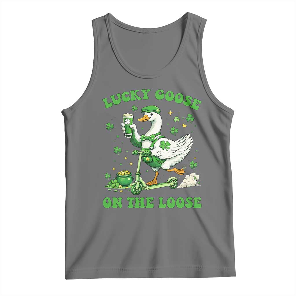 Funny Irish Goose Lover Tank Top Lucky Goose On The Loose