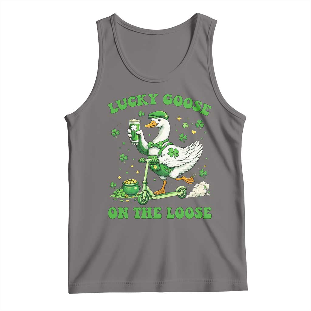 Funny Irish Goose Lover Tank Top Lucky Goose On The Loose