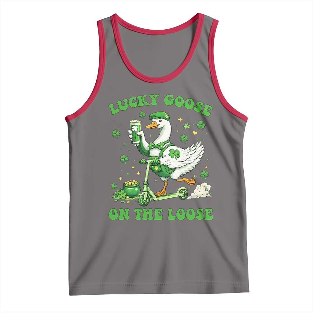 Funny Irish Goose Lover Tank Top Lucky Goose On The Loose