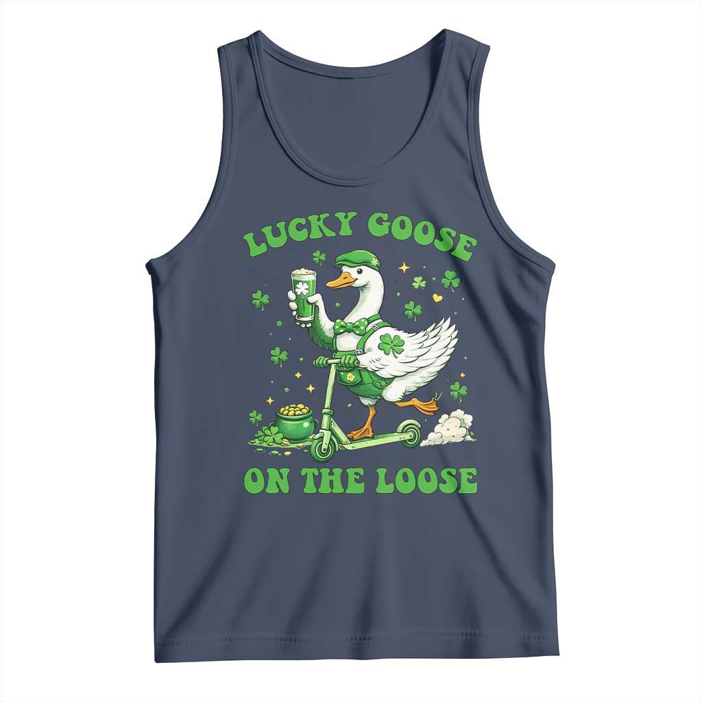 Funny Irish Goose Lover Tank Top Lucky Goose On The Loose