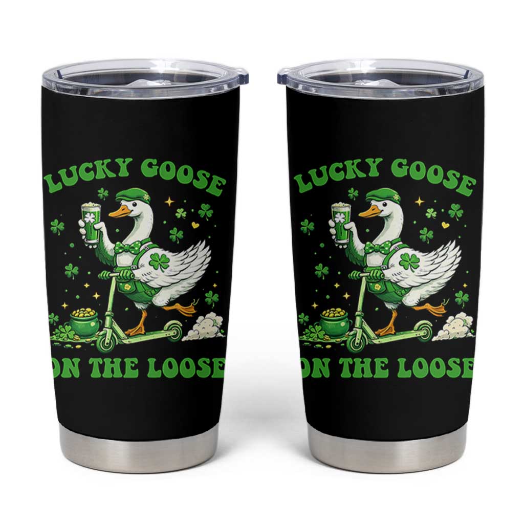 Funny Irish Goose Lover Tumbler Cup Lucky Goose On The Loose