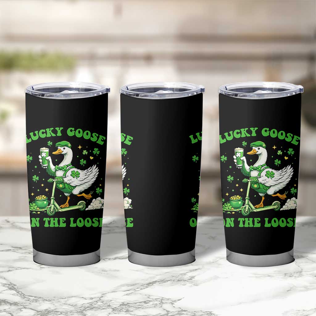 Funny Irish Goose Lover Tumbler Cup Lucky Goose On The Loose