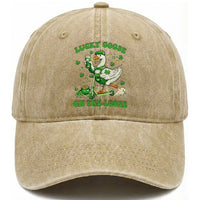 Funny Irish Goose Lover Washed Cotton Baseball Cap Lucky Goose On The Loose