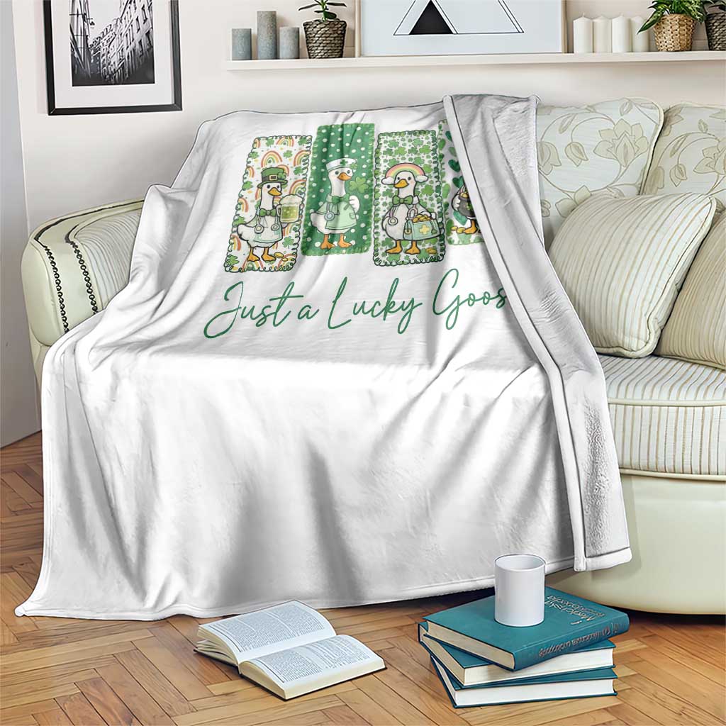 Just A Lucky Goose Nurse Throw Blanket St Patricks Day Gift