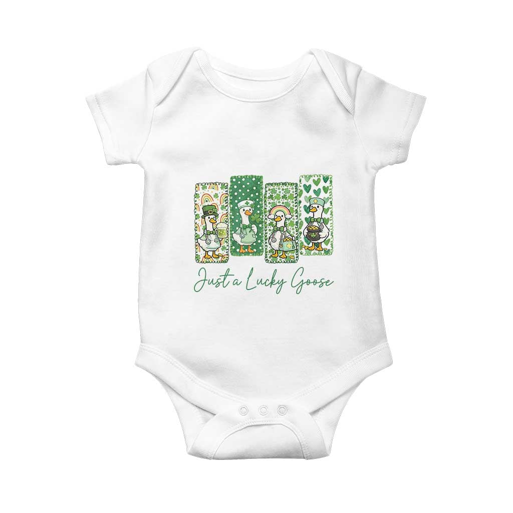 Just A Lucky Goose Nurse Baby Onesie St Patricks Day Gift