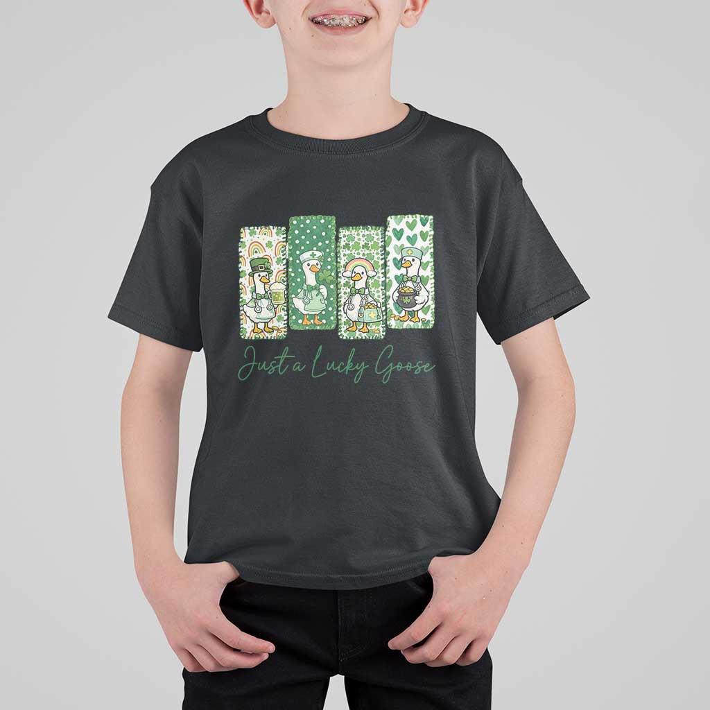 Just A Lucky Goose Nurse T Shirt For Kid St Patricks Day Gift