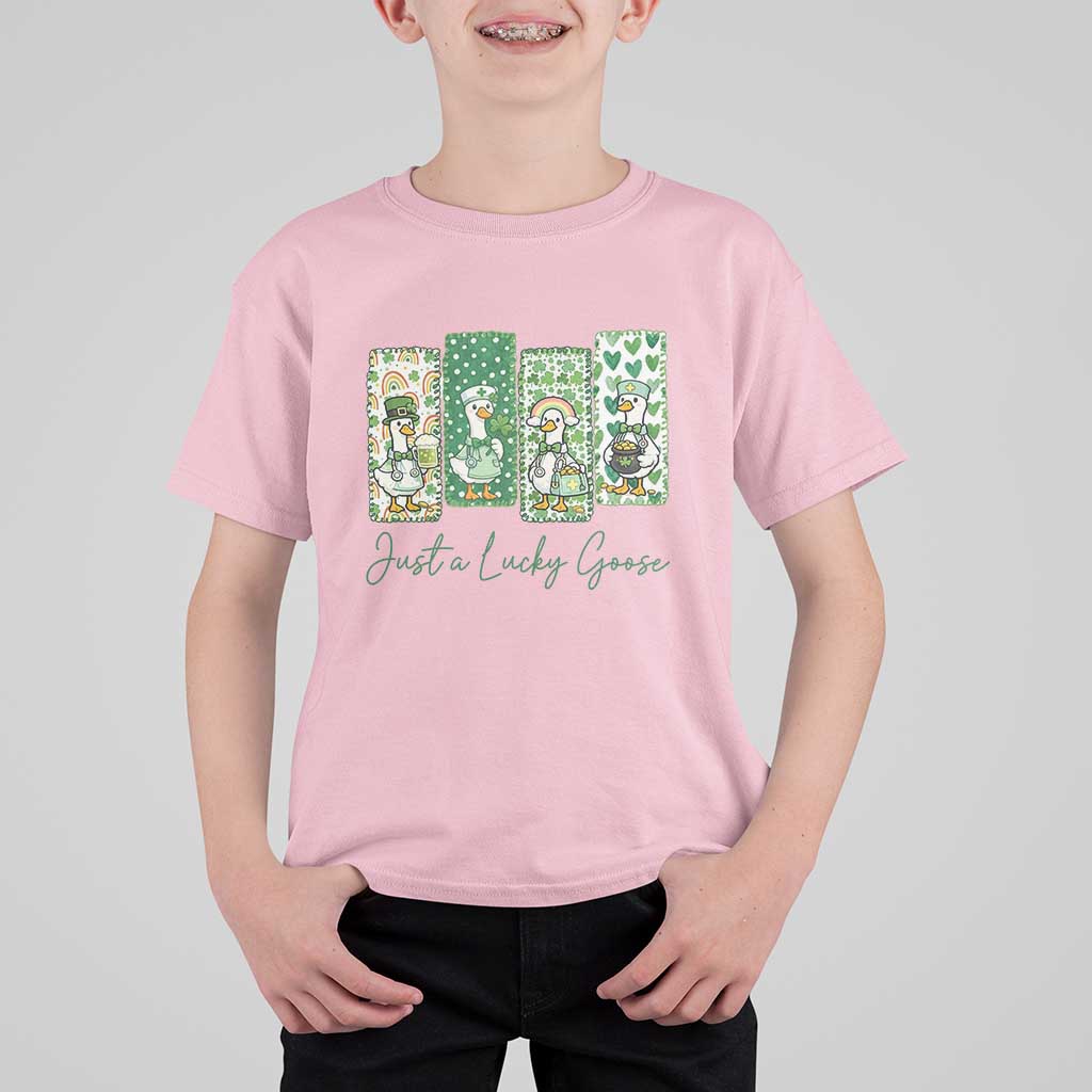 Just A Lucky Goose Nurse T Shirt For Kid St Patricks Day Gift