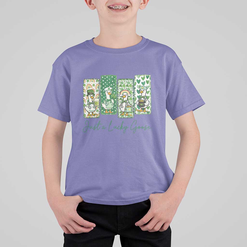 Just A Lucky Goose Nurse T Shirt For Kid St Patricks Day Gift