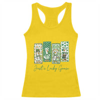 Just A Lucky Goose Nurse Racerback Tank Top St Patricks Day Gift