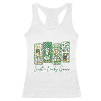 Just A Lucky Goose Nurse Racerback Tank Top St Patricks Day Gift