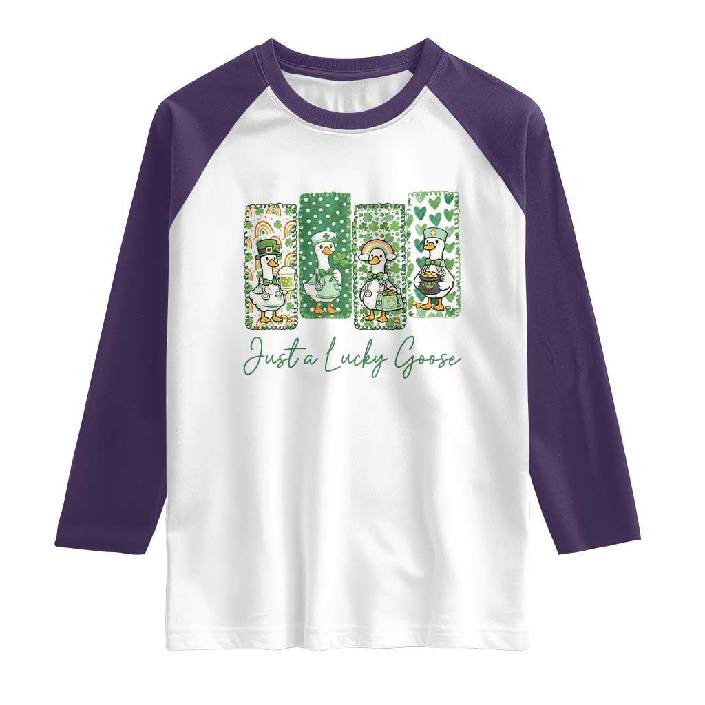 Just A Lucky Goose Nurse Raglan Shirt St Patricks Day Gift