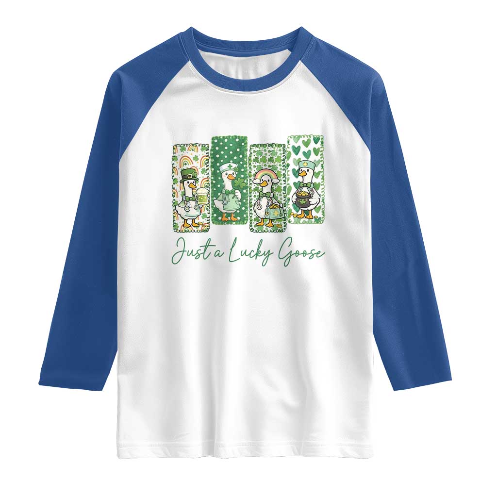 Just A Lucky Goose Nurse Raglan Shirt St Patricks Day Gift