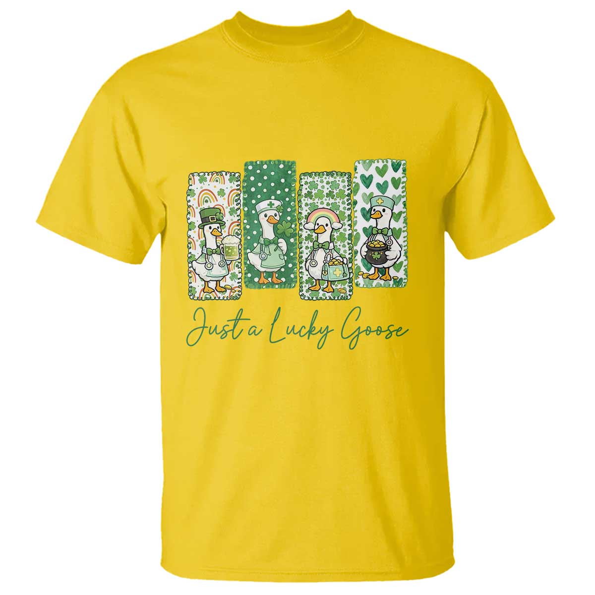 Just A Lucky Goose Nurse T Shirt St Patricks Day Gift