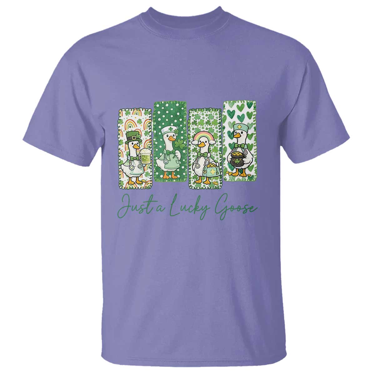 Just A Lucky Goose Nurse T Shirt St Patricks Day Gift