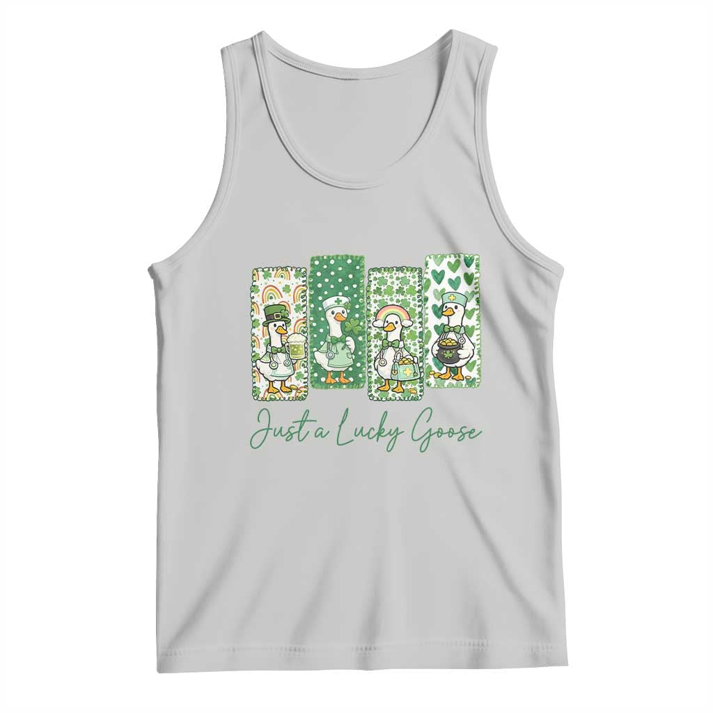 Just A Lucky Goose Nurse Tank Top St Patricks Day Gift