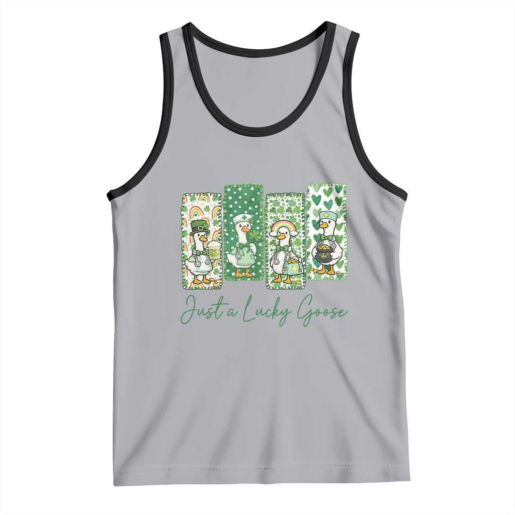 Just A Lucky Goose Nurse Tank Top St Patricks Day Gift