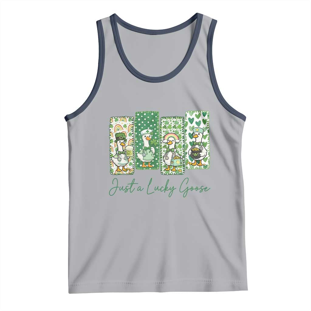 Just A Lucky Goose Nurse Tank Top St Patricks Day Gift