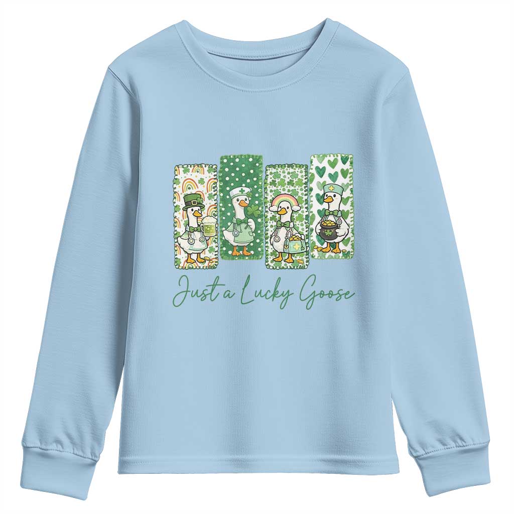 Just A Lucky Goose Nurse Youth Sweatshirt St Patricks Day Gift