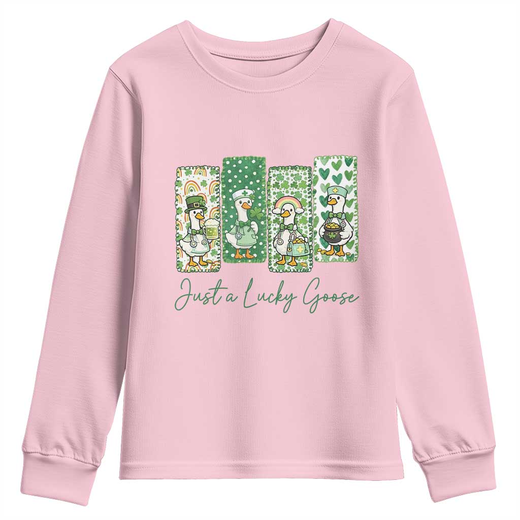 Just A Lucky Goose Nurse Youth Sweatshirt St Patricks Day Gift