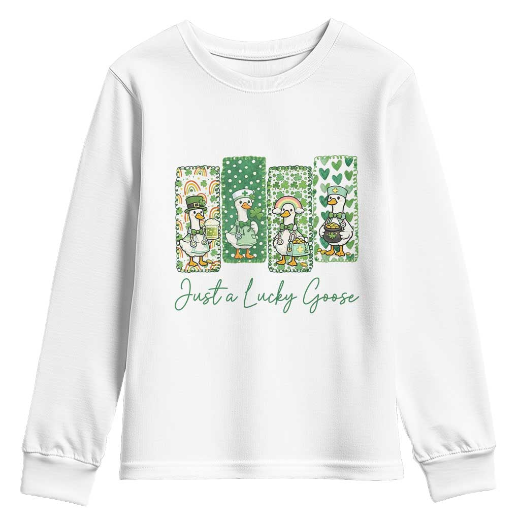 Just A Lucky Goose Nurse Youth Sweatshirt St Patricks Day Gift