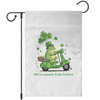 Funny Irish Frog Off To Commit Foolery Garden Flag St Patricks Day Gift