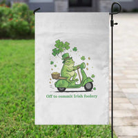 Funny Irish Frog Off To Commit Foolery Garden Flag St Patricks Day Gift