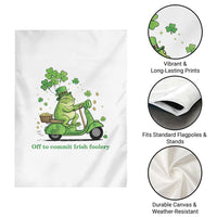 Funny Irish Frog Off To Commit Foolery Garden Flag St Patricks Day Gift