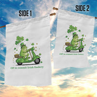 Funny Irish Frog Off To Commit Foolery Garden Flag St Patricks Day Gift