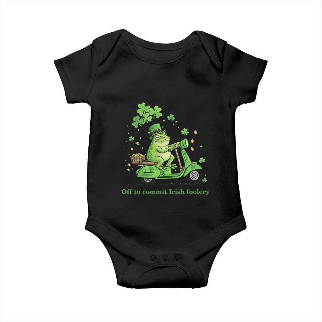 Funny Irish Frog Off To Commit Foolery Baby Onesie St Patricks Day Gift