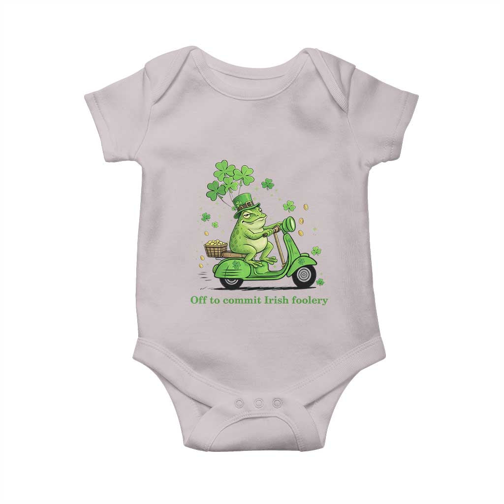 Funny Irish Frog Off To Commit Foolery Baby Onesie St Patricks Day Gift