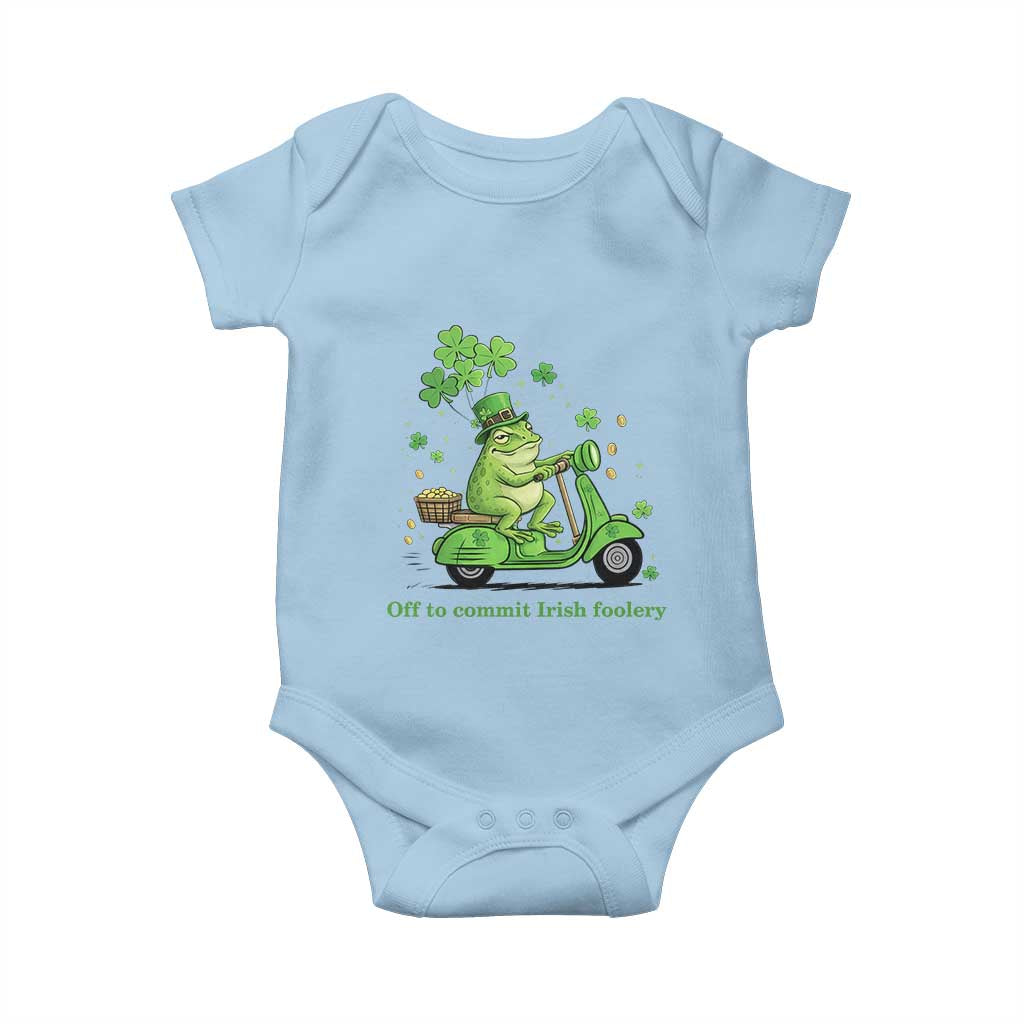 Funny Irish Frog Off To Commit Foolery Baby Onesie St Patricks Day Gift