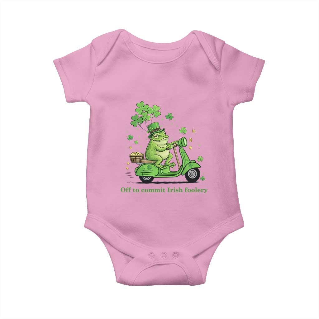 Funny Irish Frog Off To Commit Foolery Baby Onesie St Patricks Day Gift