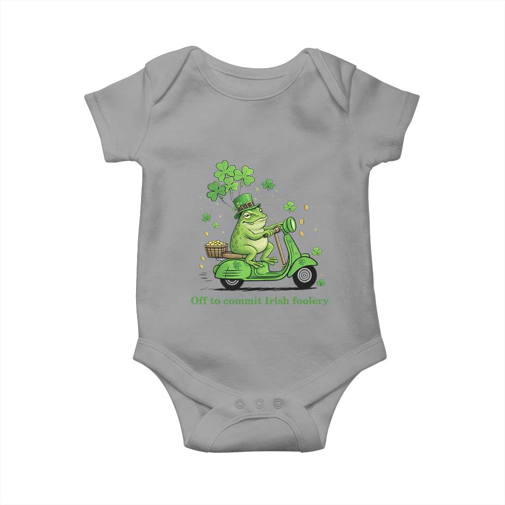 Funny Irish Frog Off To Commit Foolery Baby Onesie St Patricks Day Gift
