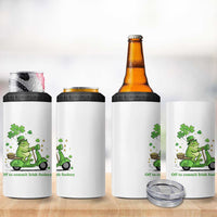 Funny Irish Frog Off To Commit Foolery 4 in 1 Can Cooler Tumbler St Patricks Day Gift