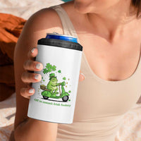 Funny Irish Frog Off To Commit Foolery 4 in 1 Can Cooler Tumbler St Patricks Day Gift