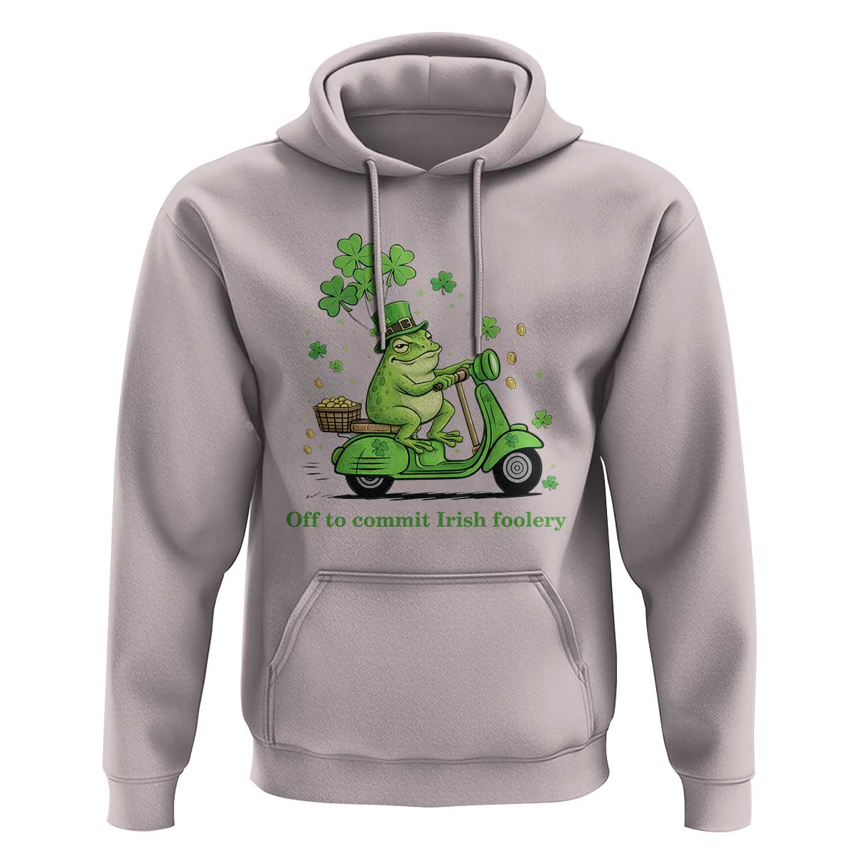 Funny Irish Frog Off To Commit Foolery Hoodie St Patricks Day Gift