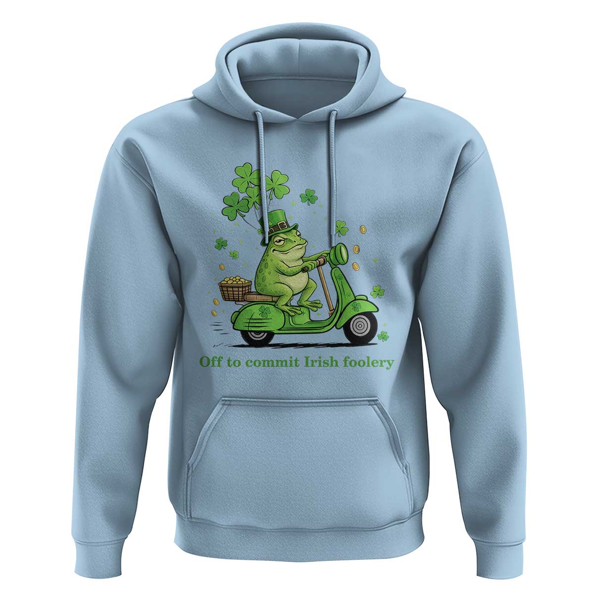 Funny Irish Frog Off To Commit Foolery Hoodie St Patricks Day Gift