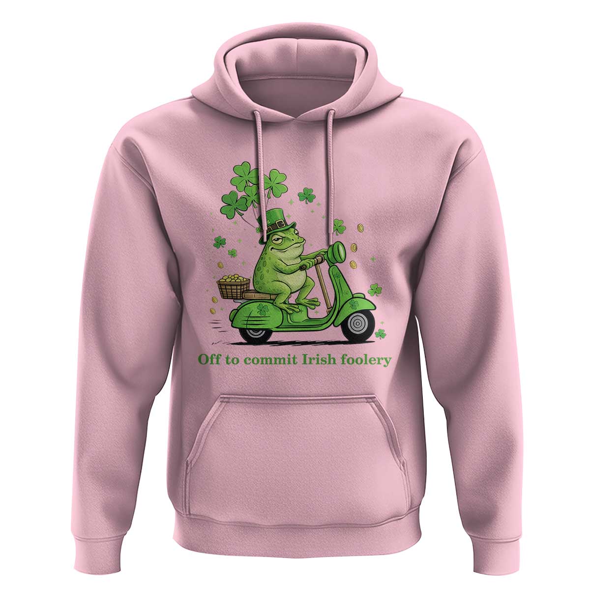 Funny Irish Frog Off To Commit Foolery Hoodie St Patricks Day Gift