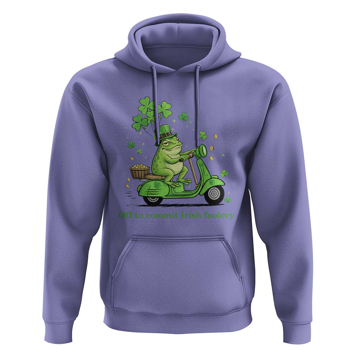 Funny Irish Frog Off To Commit Foolery Hoodie St Patricks Day Gift