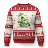 Funny Irish Frog Off To Commit Foolery Ugly Christmas Sweater St Patricks Day Gift
