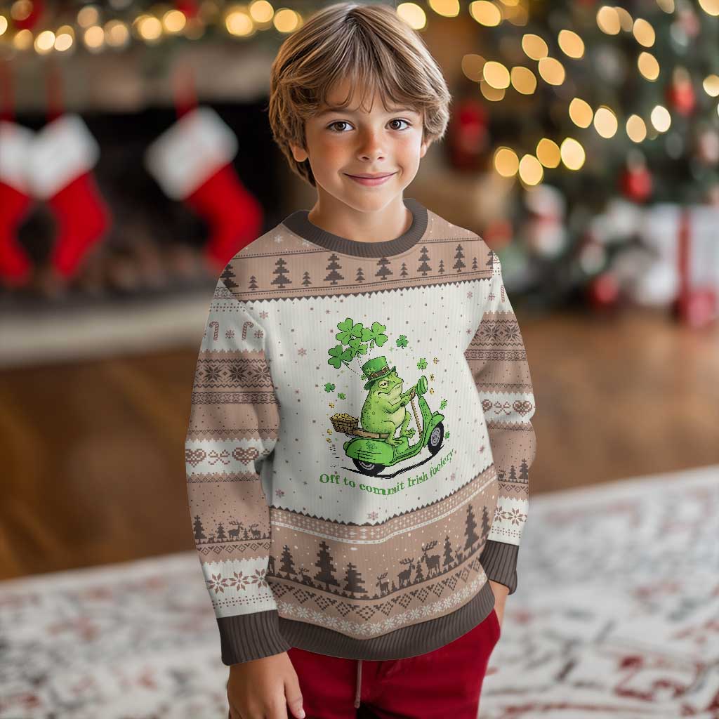 Funny Irish Frog Off To Commit Foolery Ugly Christmas Sweater St Patricks Day Gift