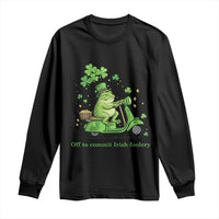 Funny Irish Frog Off To Commit Foolery Long Sleeve Shirt St Patricks Day Gift