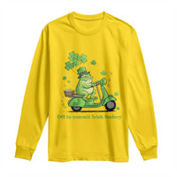 Funny Irish Frog Off To Commit Foolery Long Sleeve Shirt St Patricks Day Gift