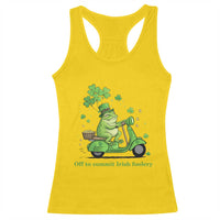 Funny Irish Frog Off To Commit Foolery Racerback Tank Top St Patricks Day Gift