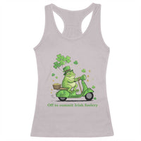 Funny Irish Frog Off To Commit Foolery Racerback Tank Top St Patricks Day Gift