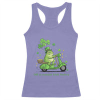 Funny Irish Frog Off To Commit Foolery Racerback Tank Top St Patricks Day Gift