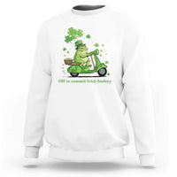 Funny Irish Frog Off To Commit Foolery Sweatshirt St Patricks Day Gift