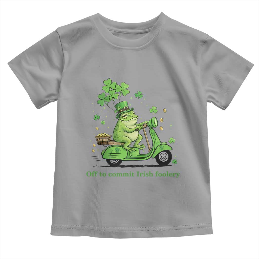 Funny Irish Frog Off To Commit Foolery Toddler T Shirt St Patricks Day Gift